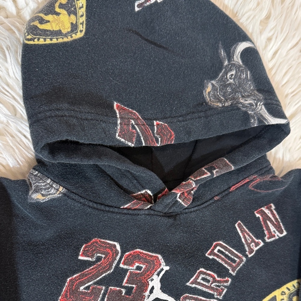 Jordan Black Crewneck Hoodie with Allover Logos - Picture 3 of 8
